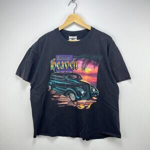 Vintage 90s Almost Heaven '37 Hot Rod Car Graphic T-Shirt XL